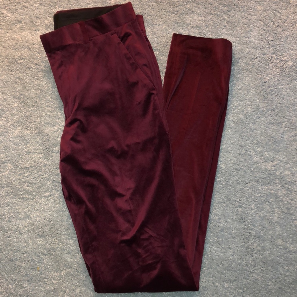 ASOS burgundy, velvet, pants